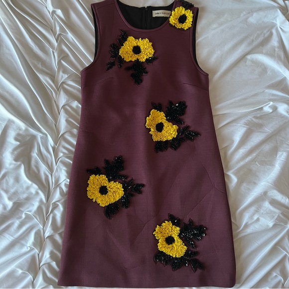 🐝Anthropologie+Dhruv Kapoor Floral Sequins 60s  Mod Dress NWOT🐝 - Picture 3 of 7
